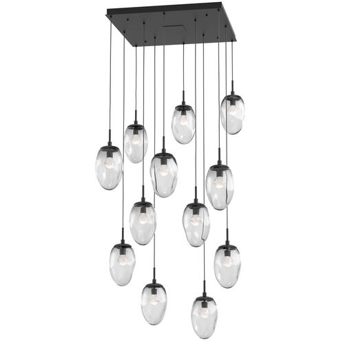 Meteo LED LED Matte Black Chandelier Ceiling Light, Square Multi-Port