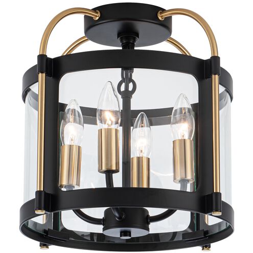 Bonita LED 13 inch Black and Brushed Brass Flush Mount Ceiling Light