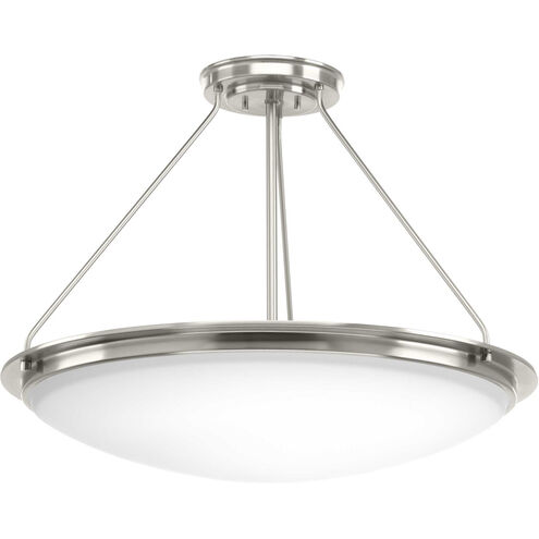 Apogee LED 27 inch Brushed Nickel Semi-Flush Mount Convertible Ceiling Light, Progress LED