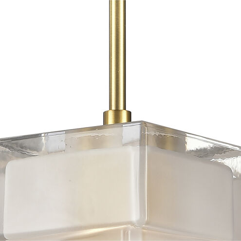 Ice Blocks 1 Light 6 inch Satin Brass Mini Pendant Ceiling Light