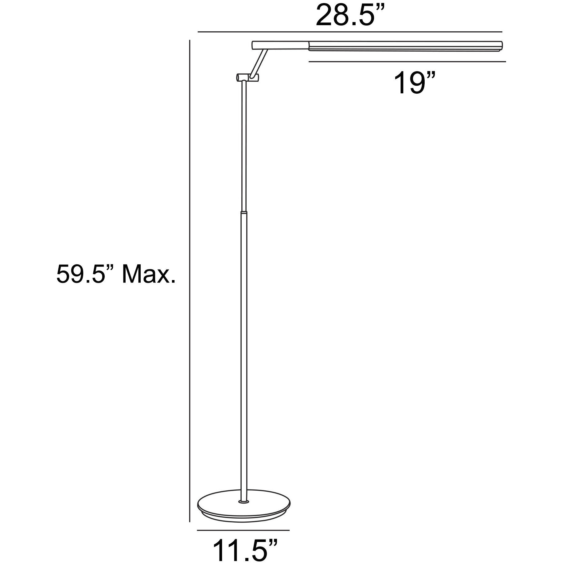 Tilla 59.25 inch 12.00 watt Silver Floor Lamp Portable Light