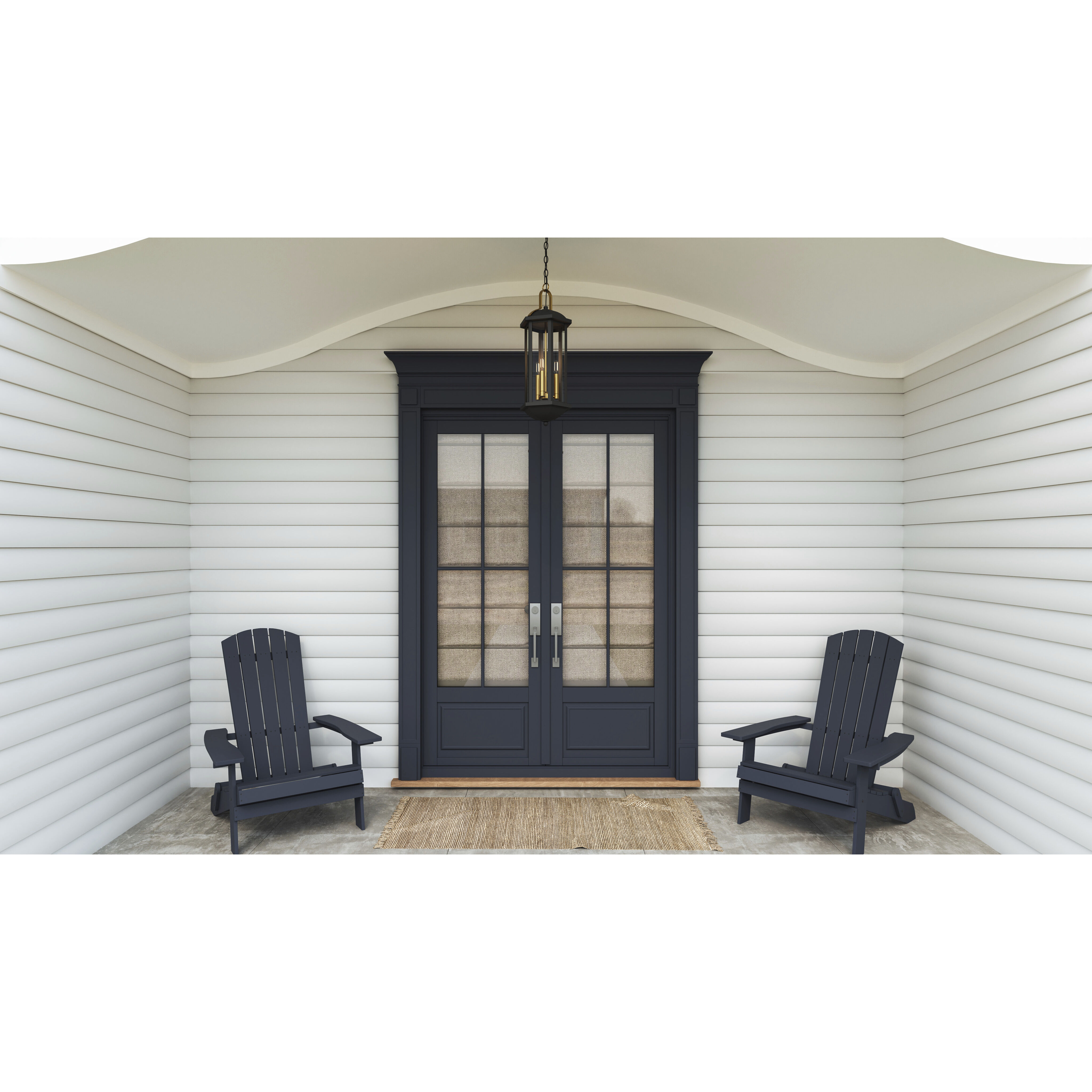 Crestfield 3 Light 10 inch Matte Black Outdoor Hanging Lantern, Large