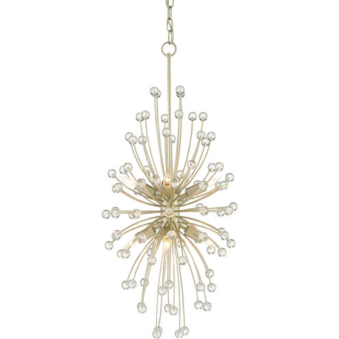 Chrysalis 8 Light 15 inch Contemporary Silver Leaf/Clear Chandelier Ceiling Light