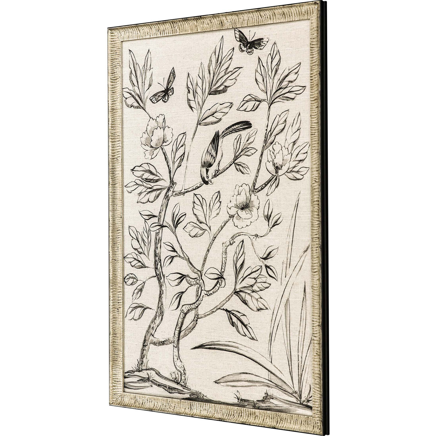 Shimmering Garden Neutral and Black and White Framed Art