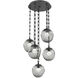 Aster LED 24.3 inch Matte Black Multi-Pendant Ceiling Light in 3000K LED, Smoke, Rectangular Chain