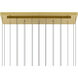 Stagger LED 48 inch Brass Chandelier Ceiling Light