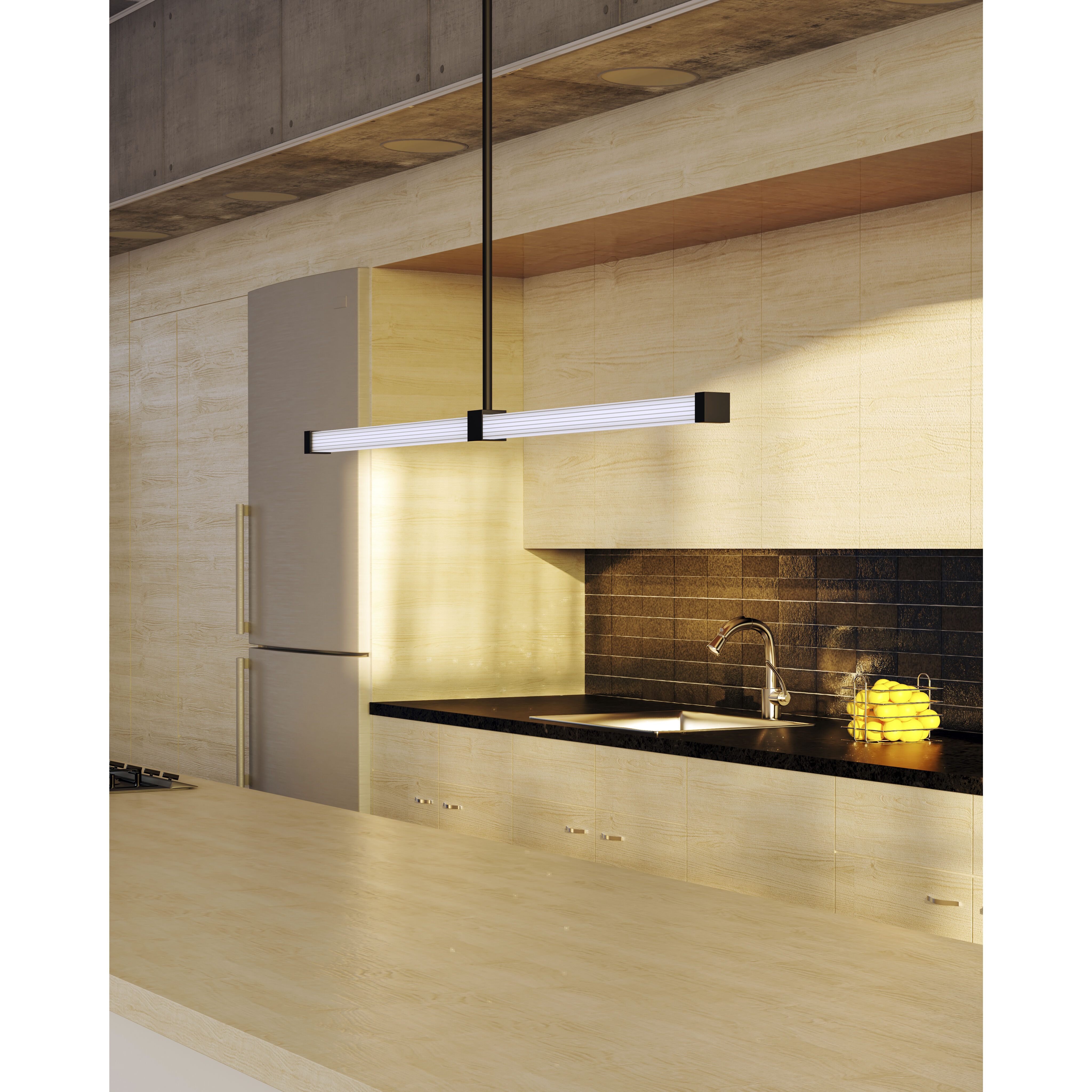 Blade LED 32 inch Black Linear Pendant Ceiling Light