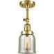 Franklin Restoration Small Bell 1 Light 5 inch Satin Gold Sconce Wall Light in Silver Plated Mercury Glass, Franklin Restoration