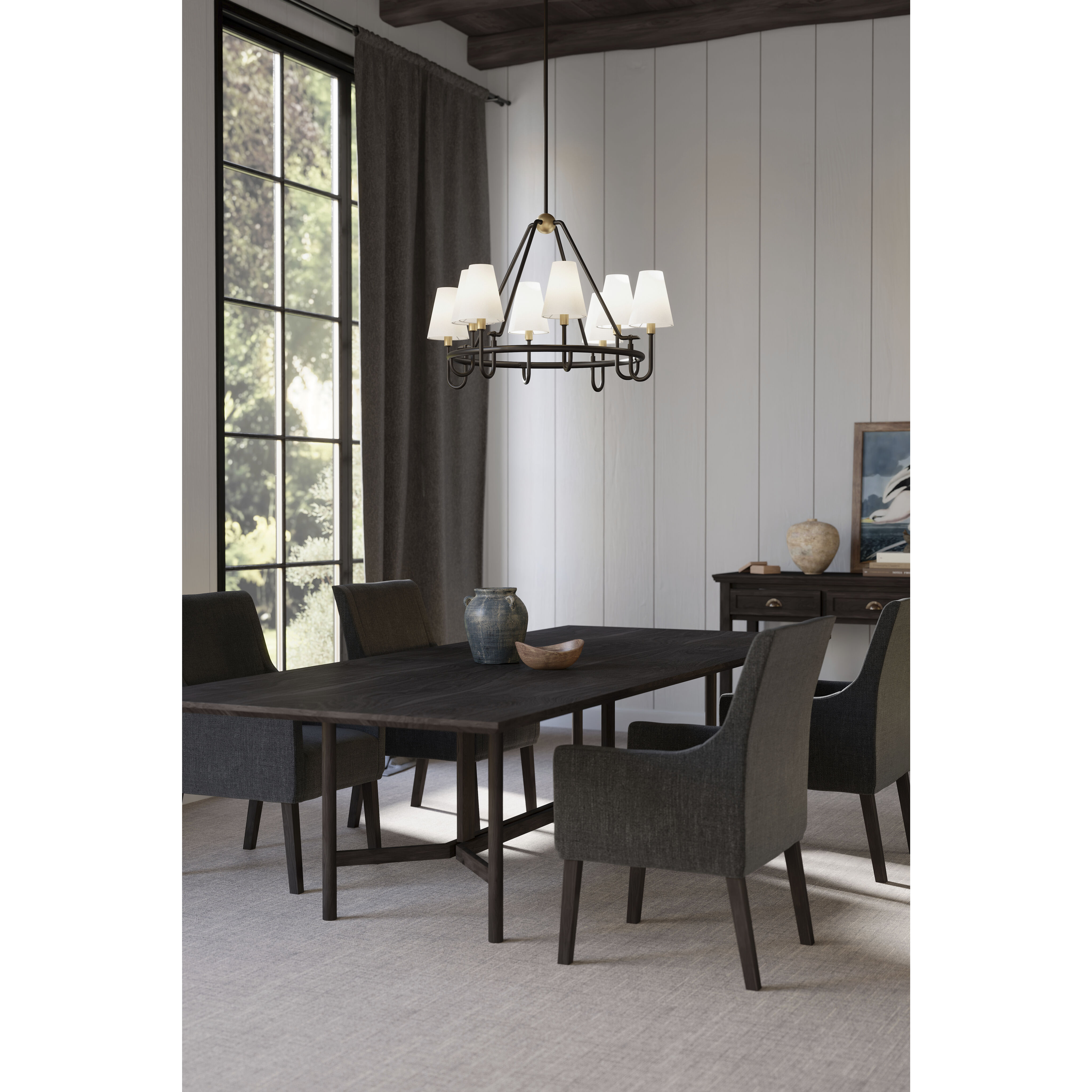 Bellforge 8 Light 38 inch Legacy Brass and Dark Bronze Pendant Ceiling Light