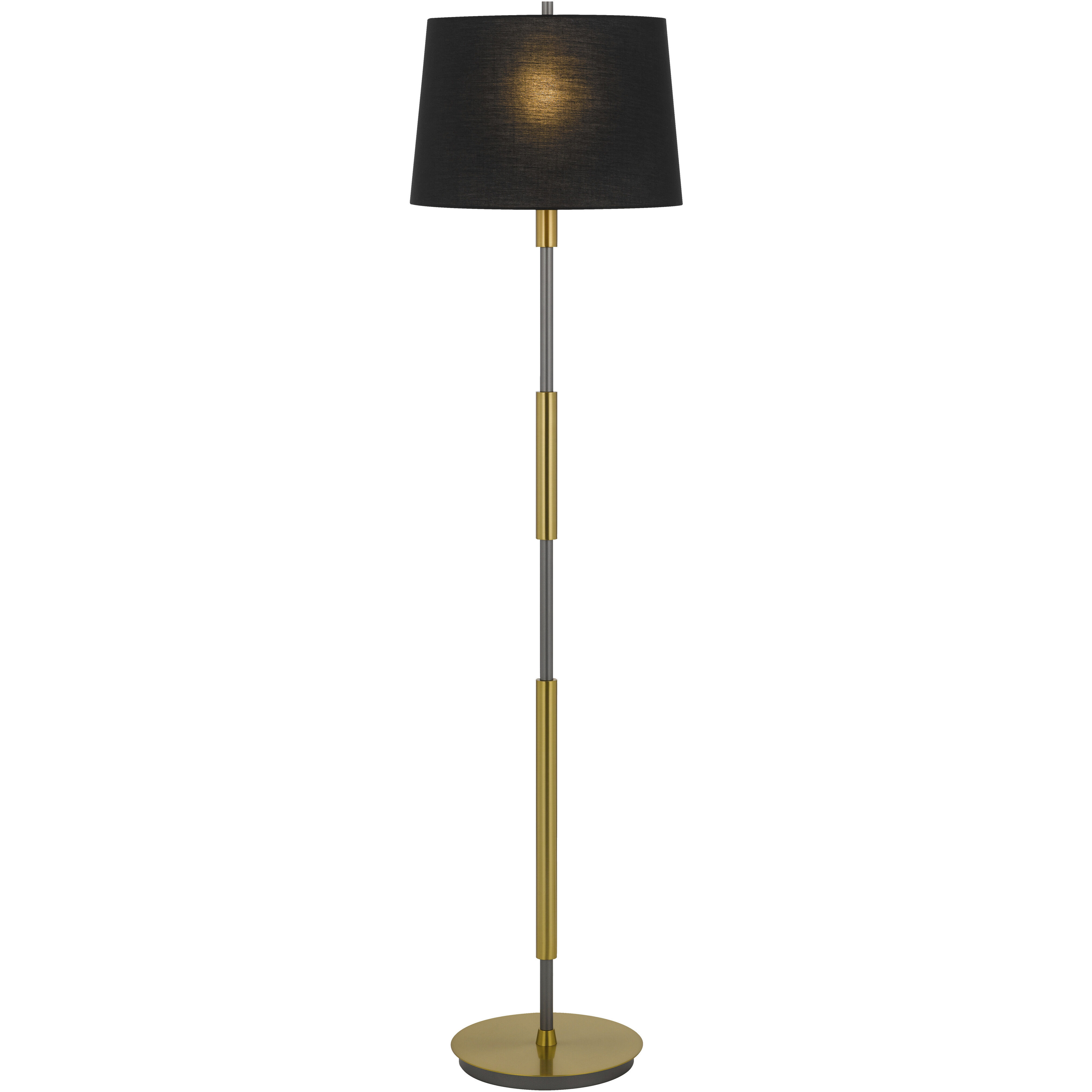 Ciudad 60 inch 150.00 watt Antique Brass and Silver Grey Floor Lamp Portable Light in Anitque Brass / Silver Grey