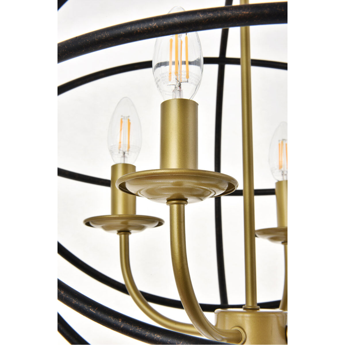 Octavia 4 Light 18 inch Brass and Dark Brown Pendant Ceiling Light