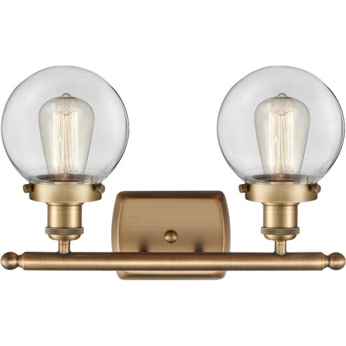 Ballston Beacon LED 16 inch Brushed Brass Bath Vanity Light Wall Light in Clear Glass