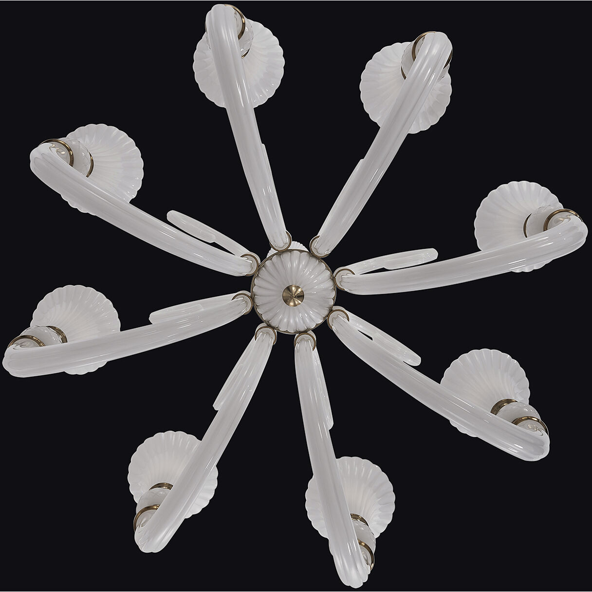 Bianca 8 Light 42 inch Winter Brass Chandelier Ceiling Light in White