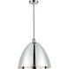 Edison Dome LED 16 inch Polished Chrome Mini Pendant Ceiling Light