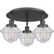 Oxford 3 Light 18.25 inch Matte Black Flush Mount Ceiling Light in Seedy