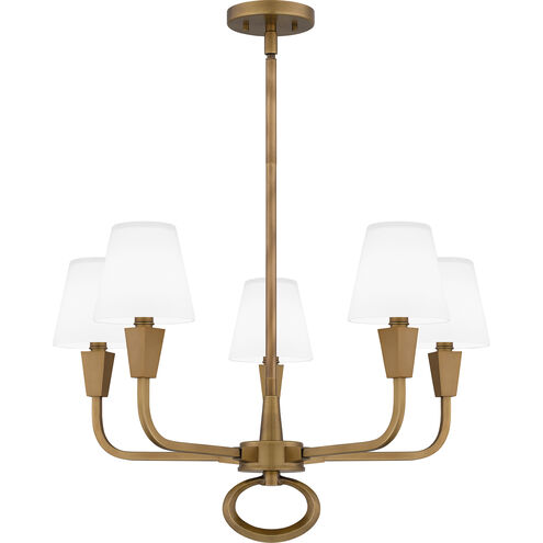 Mallory 5 Light 26 inch Weathered Brass Chandelier Ceiling Light