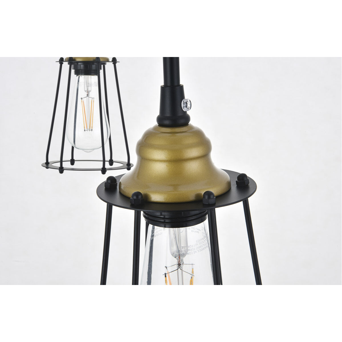 Auspice 5 Light 46 inch Brass and Black Pendant Ceiling Light