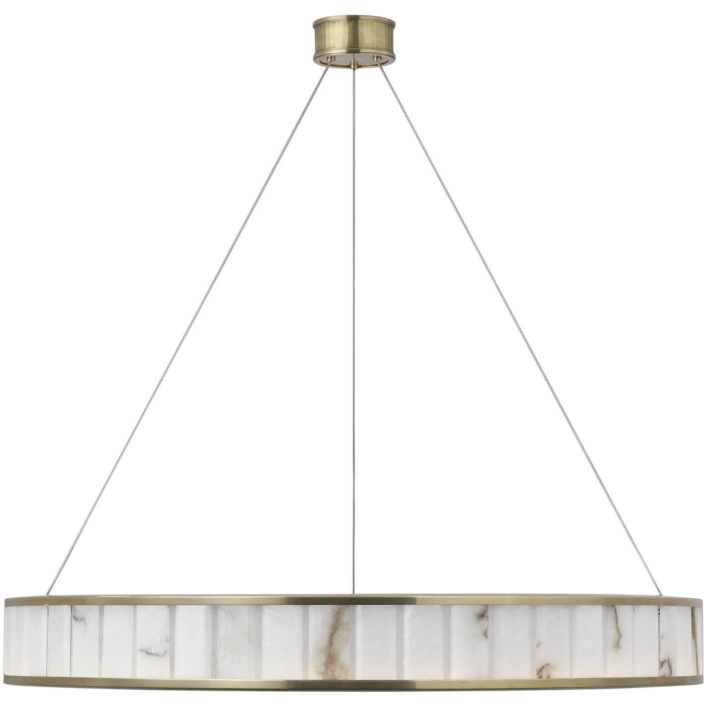 Chapman & Myers Iterna LED 40 inch Antique-Burnished Brass Ring Chandelier Ceiling Light