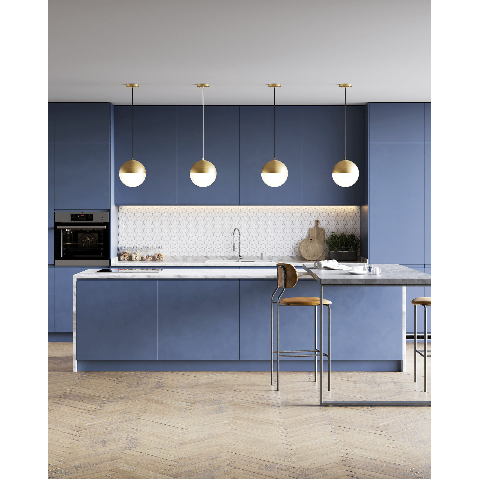 Monae LED 10 inch Brushed Gold Pendant Ceiling Light