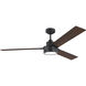 Jovie 58 LED 58 inch Midnight Black with Midnight Black/American Walnut reversible blades Indoor/Outdoor Ceiling Fan