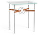 Equus 25.1 X 22 inch Sterling and Vintage Platinum Side Table in Leather Chestnut, Sterling/Vintage Platinum
