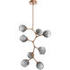 Gem LED 30 inch Novel Brass Chandelier Ceiling Light, Modern Vine