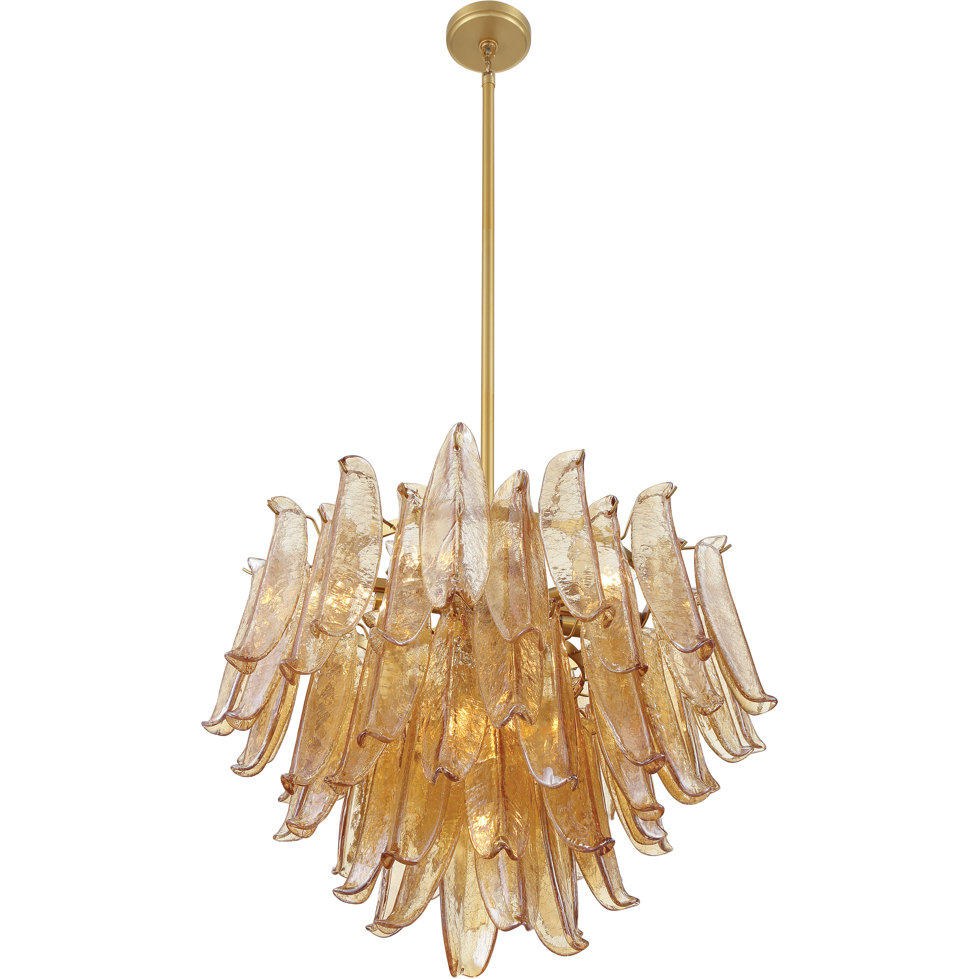 Regent 13 Light 28.25 inch Legacy Brass Chandelier Ceiling Light in Amber Crackled Glass