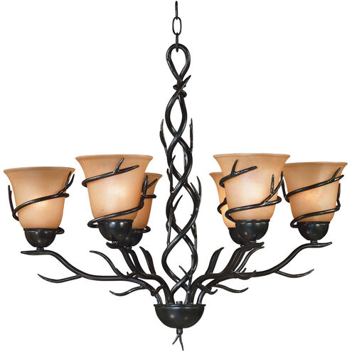 Twigs 6 Light 28 inch Bronze Chandelier Ceiling Light