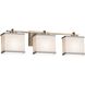 Textile 3 Light 25.75 inch Polished Chrome Bath/Vanity Wall Light in LED, White, Rectangle