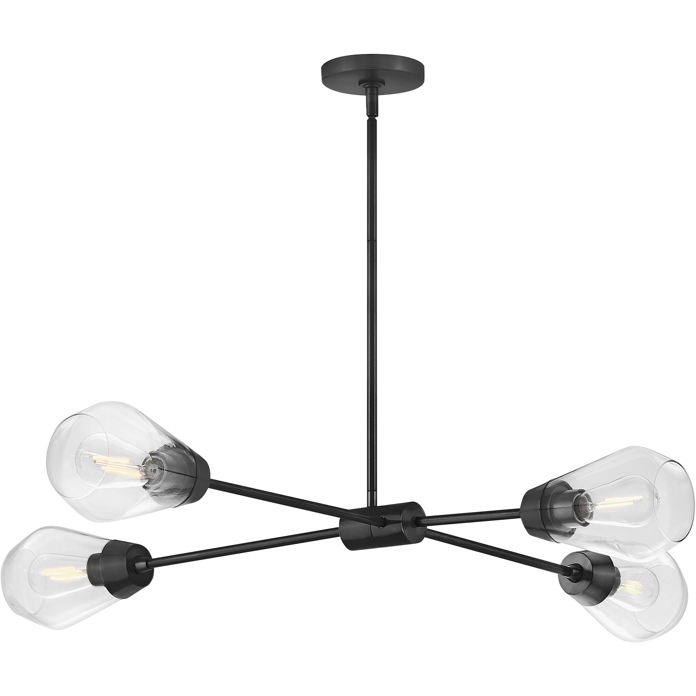 Livie 4 Light 44 inch Black Chandelier Ceiling Light