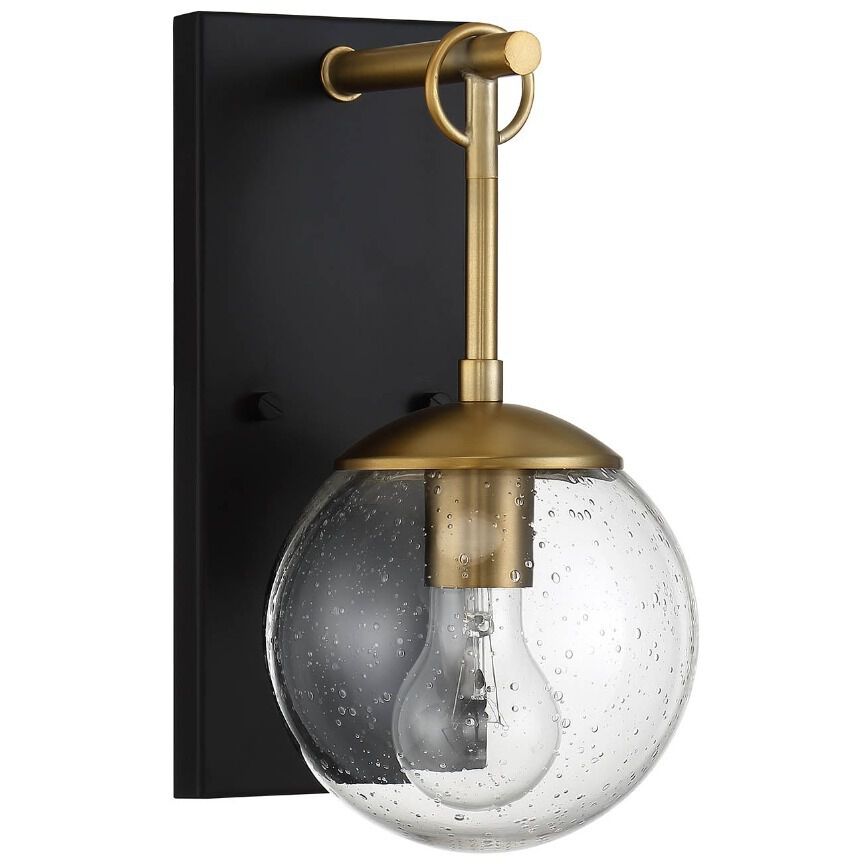 Farmhouse Outdoor Wall Lantern in Oil Rubbed Bronze with Natural Brass