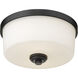 Arlington 2 Light 12.25 inch Matte Black Flush Mount Ceiling Light