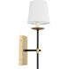 Eclipse 1 Light 5 inch Brass and Black Wall sconce Wall Light