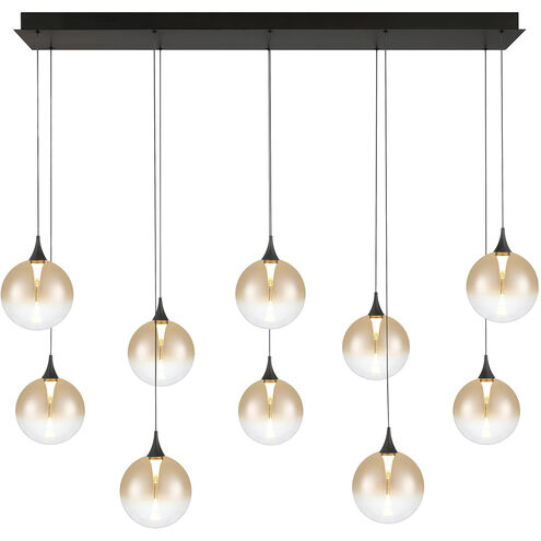 Iissa 10 Light 15.5 inch Black Chandelier Ceiling Light in Amber