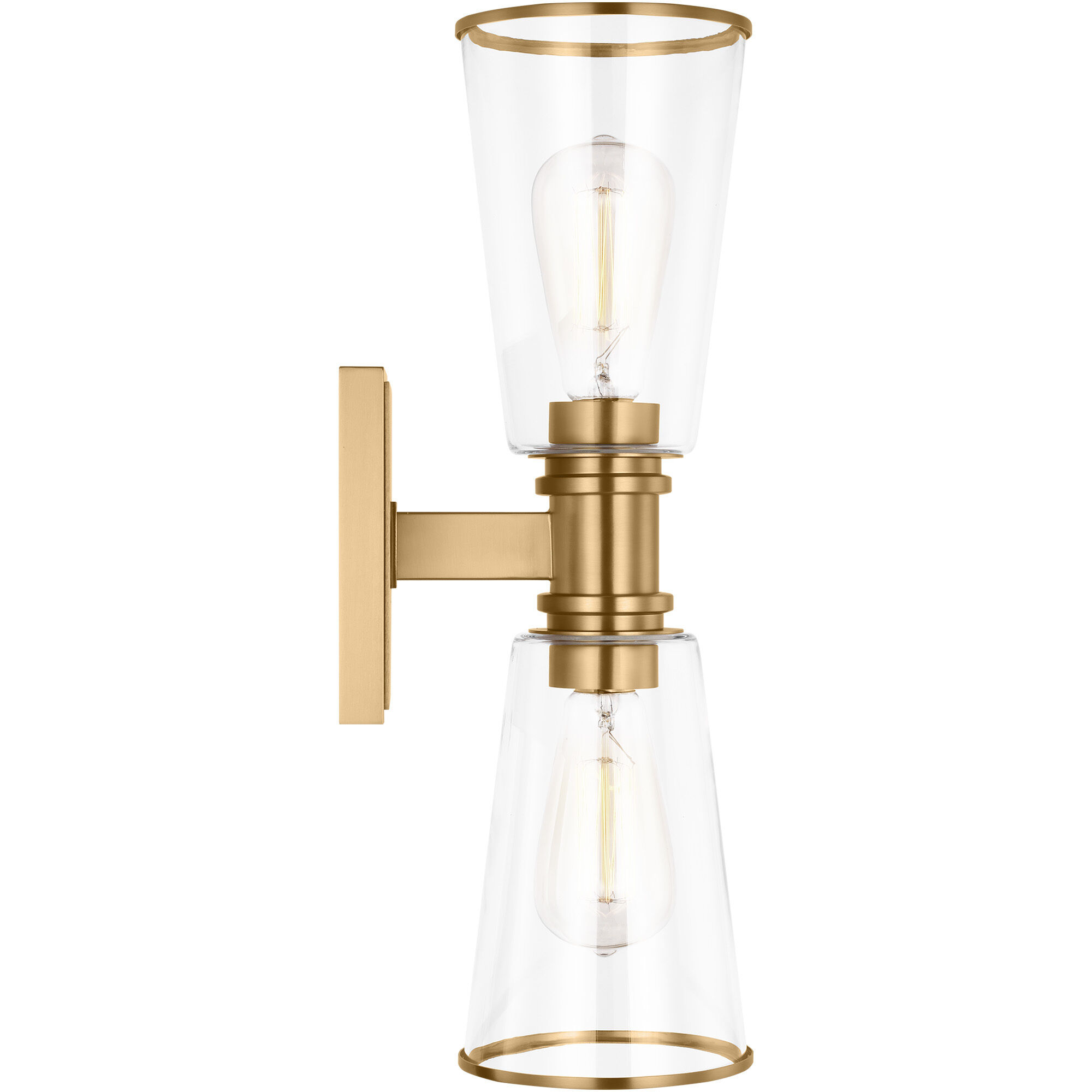 C&M by Chapman & Myers Alessa 2 Light 5 inch Burnished Brass Bath Vanity Wall Sconce Wall Light
