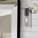 Downtown Urban Crown Point Armed Sconce Wall Light in Satin Nickel, Plated Smoke