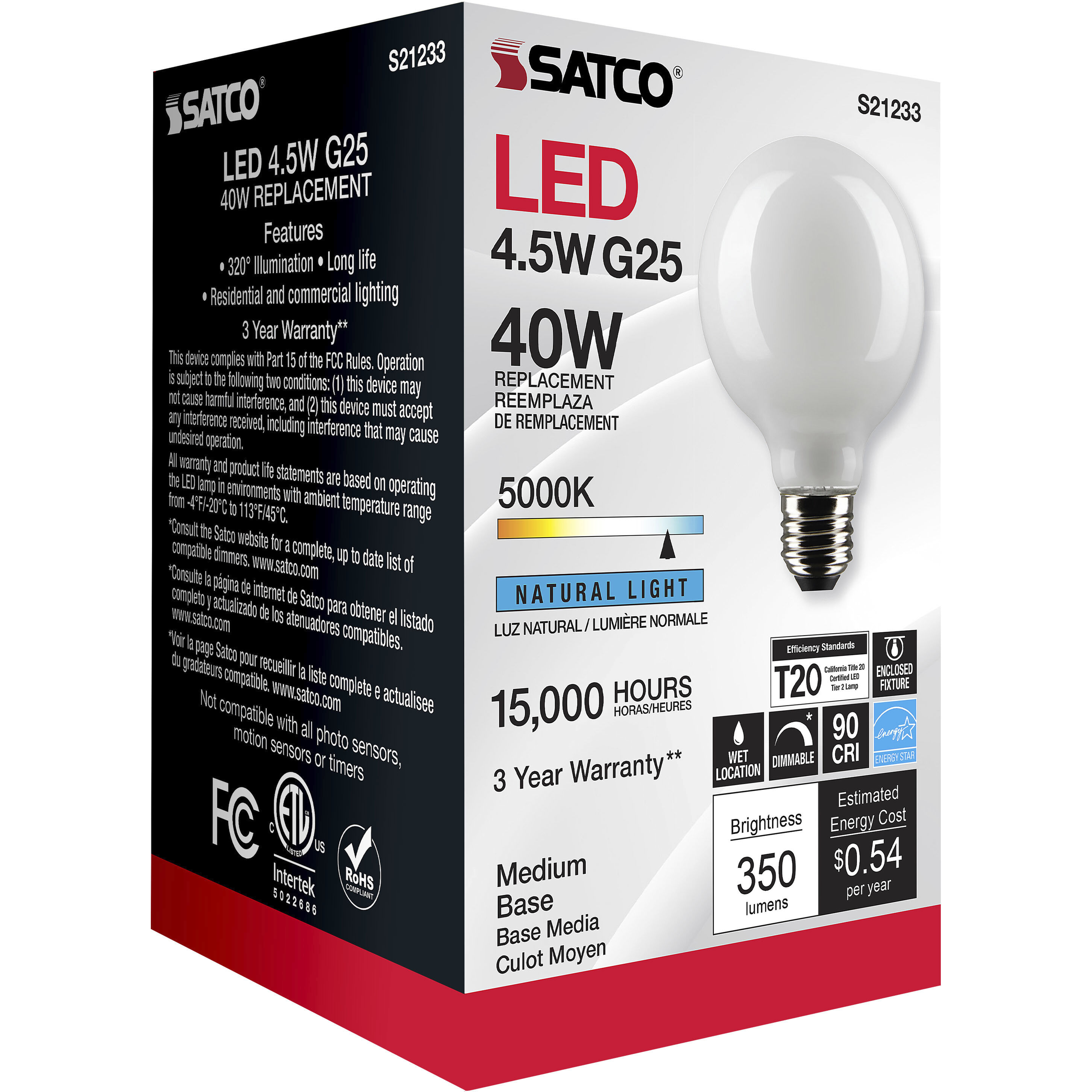 Lumos LED Medium Medium 4.50 watt 5000K LED Filament