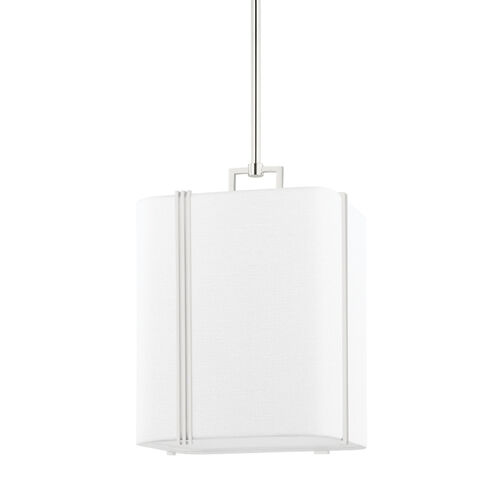 Downing 1 Light 13.25 inch Polished Nickel Pendant Ceiling Light, Small
