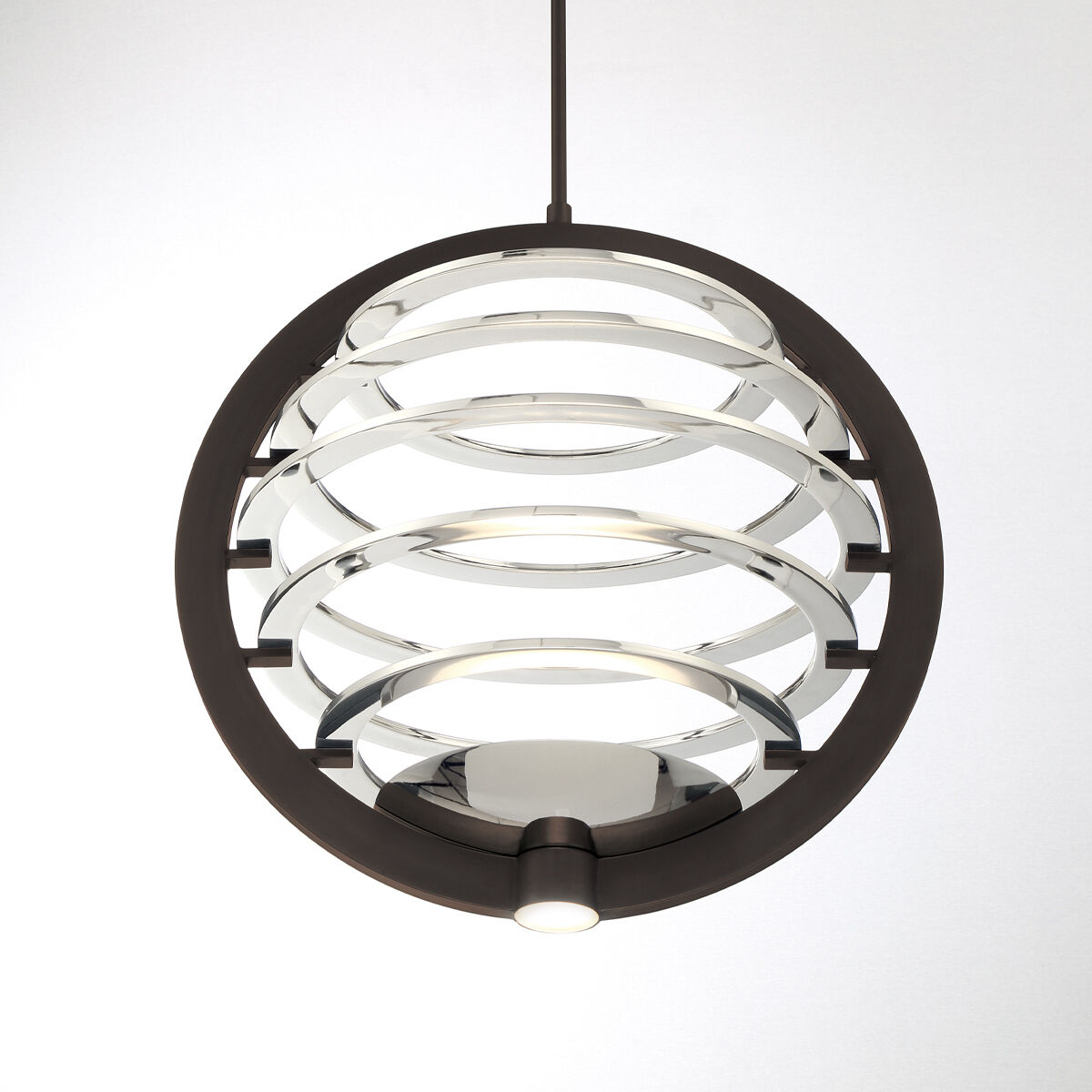 Ombra LED 19 inch Dark Bronze and Polished Nickel Chandelier Ceiling Light