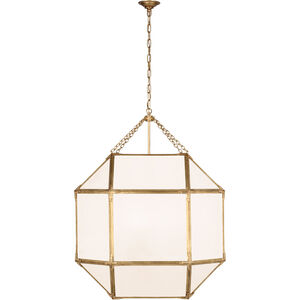 Suzanne Kasler Morris LED 30.5 inch Gilded Iron Grande Lantern Pendant Ceiling Light in White Glass, Grande