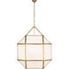 Suzanne Kasler Morris LED 30.5 inch Gilded Iron Grande Lantern Pendant Ceiling Light in White Glass, Grande