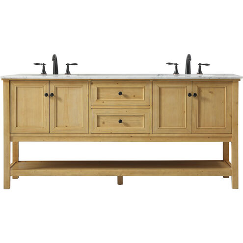 Metropolis 72 X 22 X 34 inch Natural Wood Vanity Sink Set