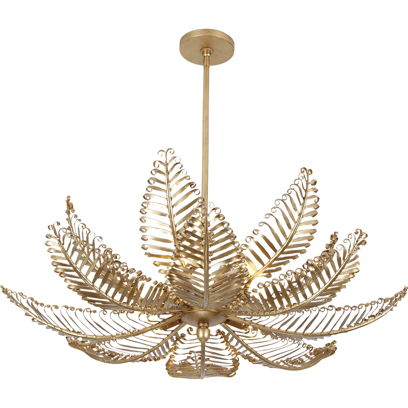 Fern 14 Light 36 inch Modern Gold Chandelier Ceiling Light