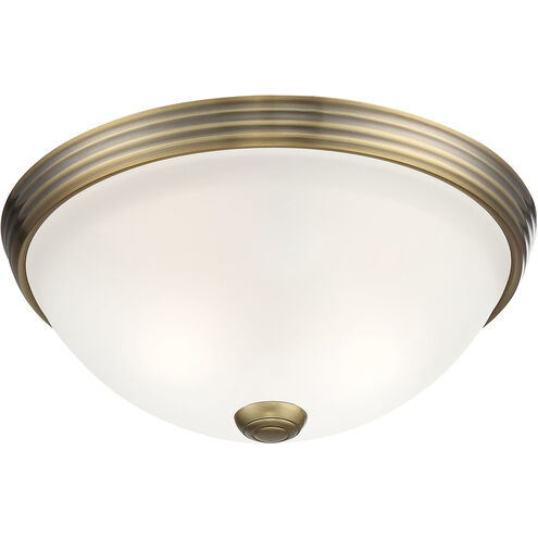 Stella 2 Light 11 inch Warm Brass Flush Mount Ceiling Light, Essentials