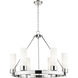 Boreas 6 Light 29 inch Polished Nickel Chandelier Ceiling Light in White Glass