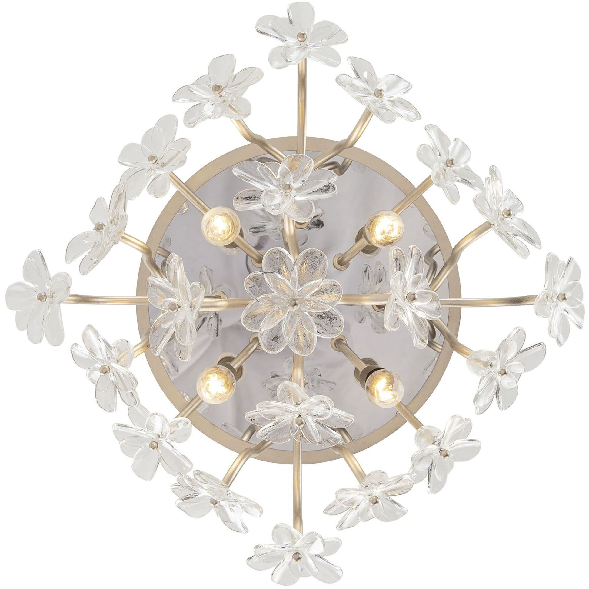 Wildflower 4 Light 19 inch Gold Dust Semi-Flush Ceiling Light, Smithsonian Collaboration