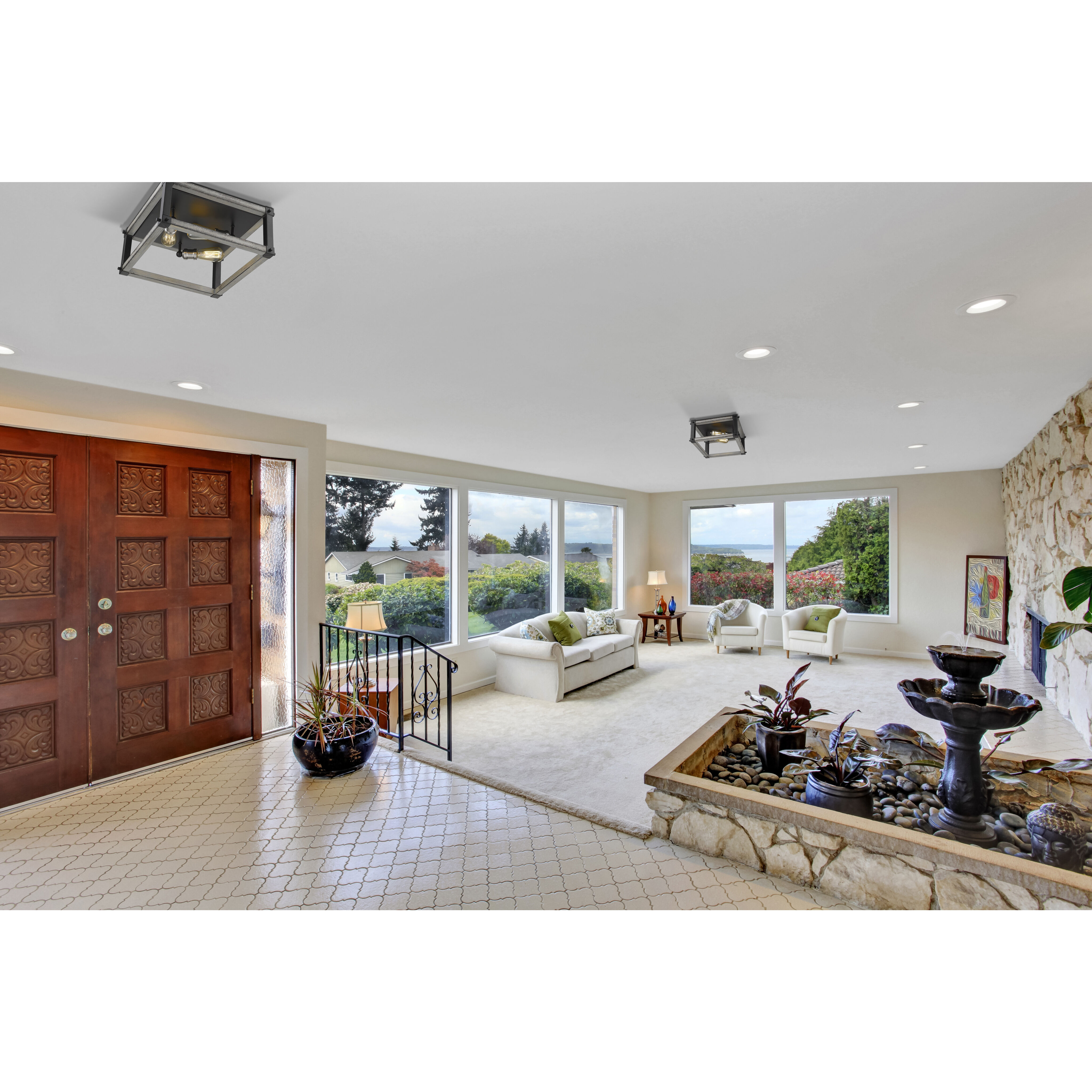 Kirkland 3 Light 16.25 inch Ashen Barnboard Flush Mount Ceiling Light