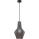 Quilted Gem 1 Light 9.88 inch Matte Black Pendant Ceiling Light in Smoke