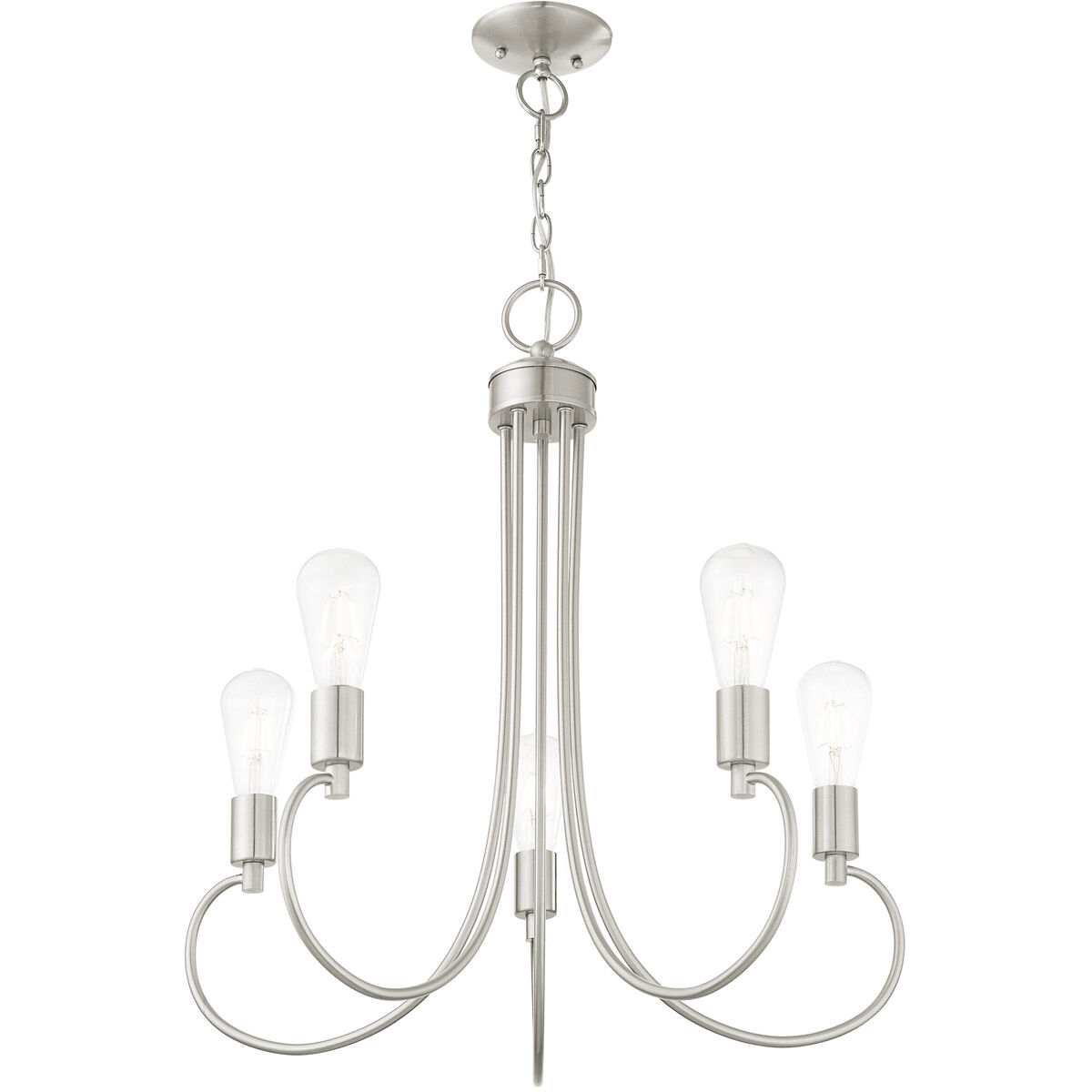 Bari 5 Light 25 inch Brushed Nickel Chandelier Ceiling Light