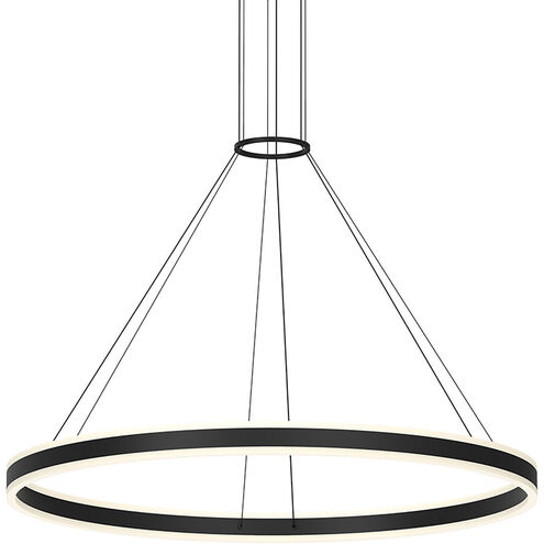 Double Corona LED 47 inch Satin Black Pendant Ceiling Light 